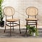Baxton Studio Garold Mid-Century Brown Woven Rattan and Walnut Brown Wood 2-Piece Cane Dining Chair Set PR 195-2PC-12387-ZORO - alternate 1
